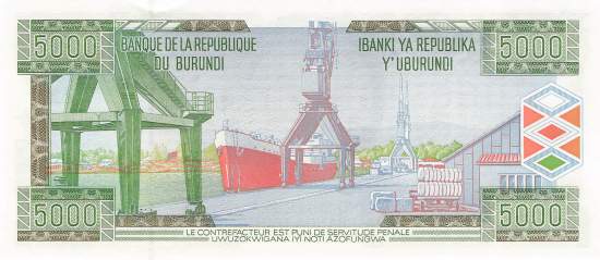 Burundi p42b 5000 Francs 2003